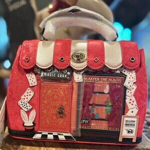 NWT Vendula London House of Cards Magic Shop Mini Grace Bag Red/Black